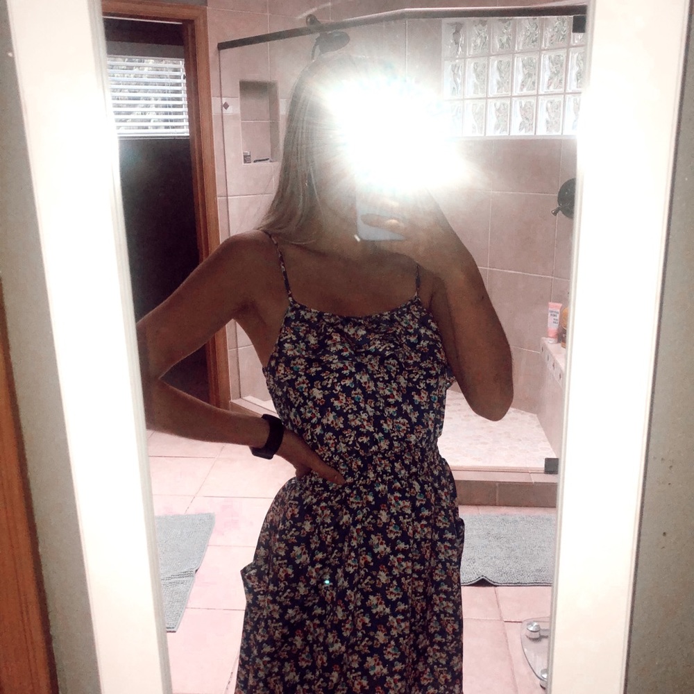 Blue floral dress